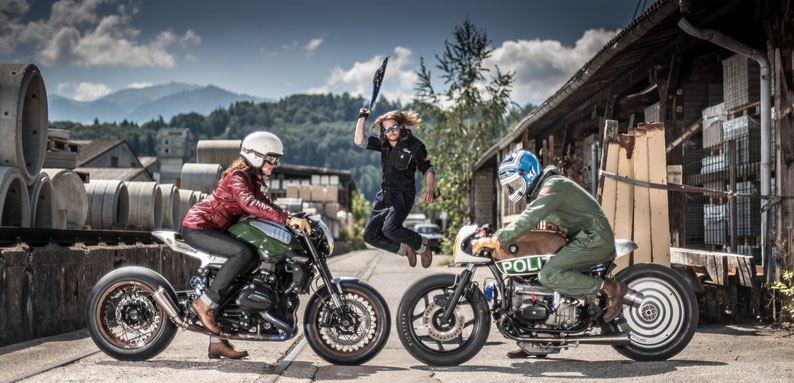 Amelie Mooseder und Wachmeister Studer geben Gas an den Vintage Drag Races.