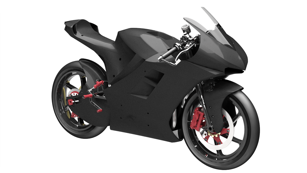 Carbon-Motorradrahmen von ETH Moto Racing