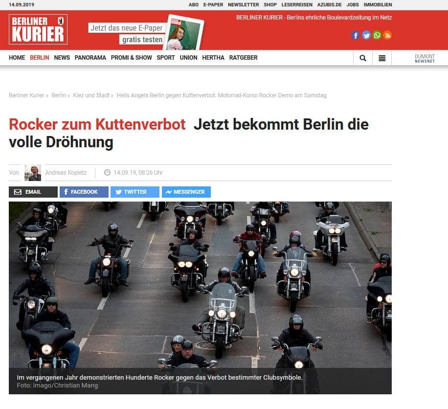 Hunderte Rocker Demonstrieren In Berlin - Moto.ch